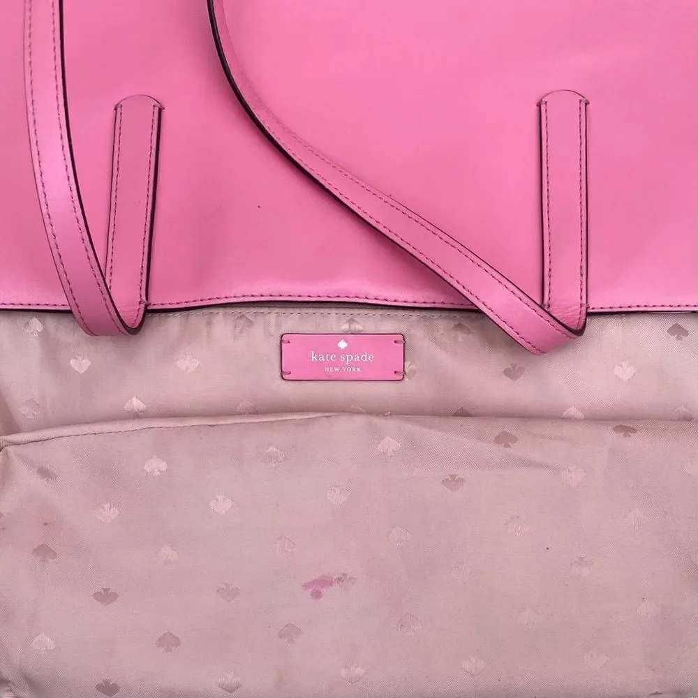 Kate Spade Pink Leather Tote/Shoulder Bag w/Dust Bag Spring Summer Brunch Weddin